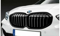 BMW 1 Series F40 Front Kidney Grille - Gloss Black Shadowline