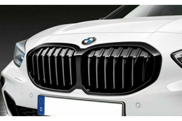 BMW 1 Series F40 Front Kidney Grille - Gloss Black Shadowline