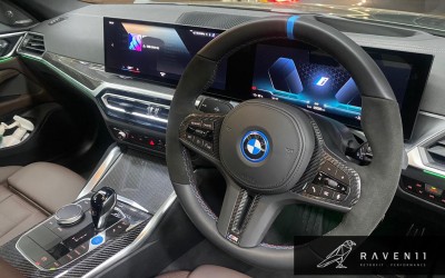 BMW i4 Carbon fiber interior kit + M3 streeing wheel