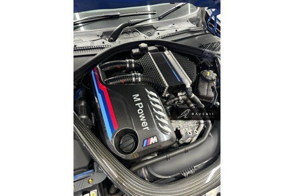 BMW S55 Charge Cooler Carbon Fiber Cover for F8X M2/M3/M4 Comptition