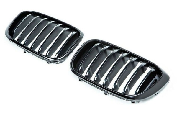 BMW X3 G01 X4 G02 FRONT GLOSS BLACK KIDNEY GRILLES PAIR