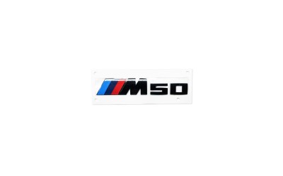 BMW GLOSS BLACK G26 TRUNK EMBLEM - M50 BMW GLOSS BLACK G26 TRUNK EMBLEM - M50