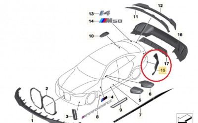 BMW G26 i4 Trim Bumper Rear Carbon Fiber - M-Performance - Left & Right