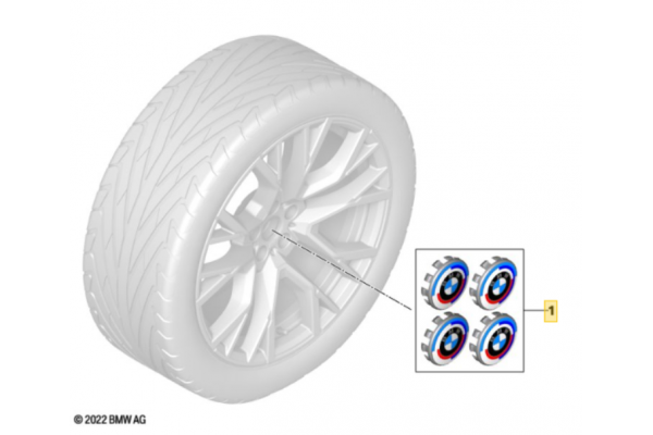BMW Genuine Wheel Center Cap Set – 50 Year M – 56mm