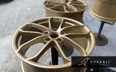 【Porsche 718 spyder wheel 噴原裝金色】