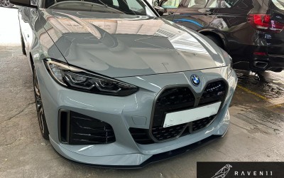 BMW G26 i4 安裝ac schnitzer front splitter/ roof splitter 及 裙腳噴返車身顏色！